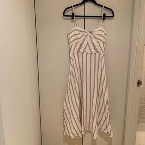 Joie White Striped Midi Dress